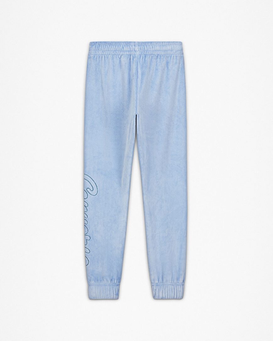 Pantaloni Jogger Fete Converse Velour Albastri | RO UKSFW584